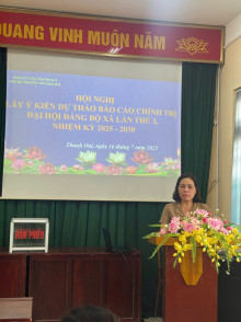 HỘI NGHỊ LẤY Ý KIẾN DỰ THẢO BÁO CÁO CHÍNH TRỊ ĐẠI HỘI ĐẢNG BỘ XÃ THANH OAI LẦN THỨ I, NHIỆM KỲ 2025–2030
